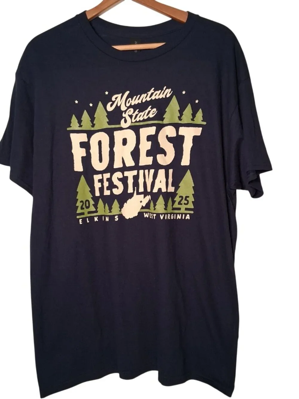 Mountain State Forest Festival Shirt Large Blue Elkins West Virginia WV NEW 2025 - Picture 2 of 9